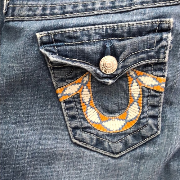 True Religion Bootcut Jeans with Aztec Detailing - Picture 2 of 8